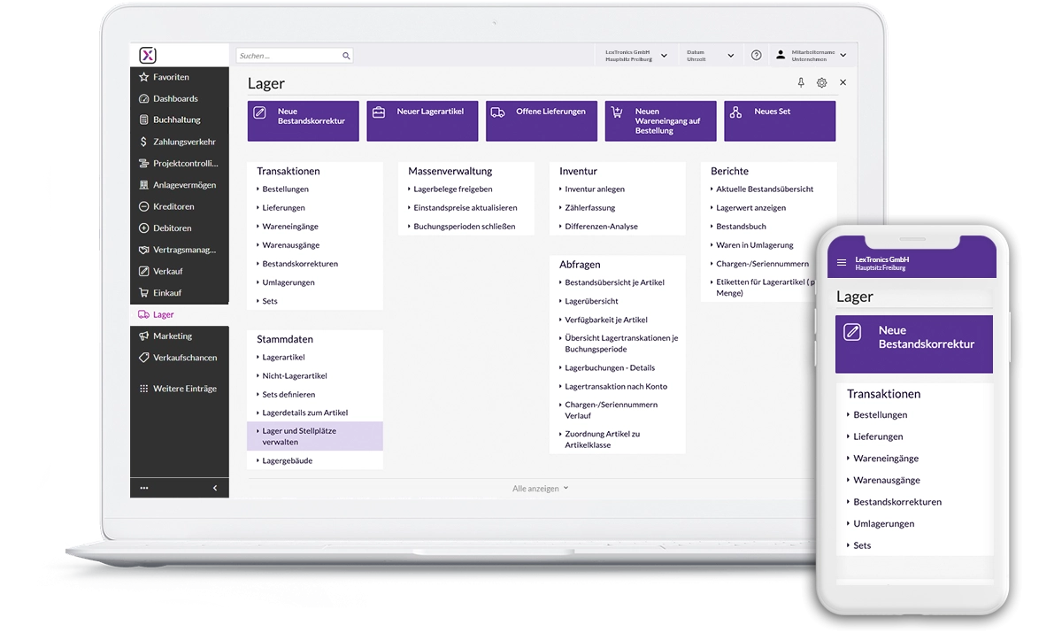 Haufe 360 Oberfläche für Lager und Logistik